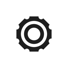 A black and white gear