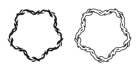 neo TribaNeo tribal shapes frame border. Silhouette and outline. Abstract elements vector clip art l Frame