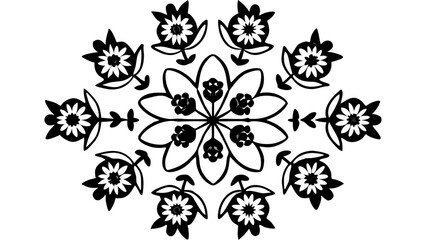 set of floral elements