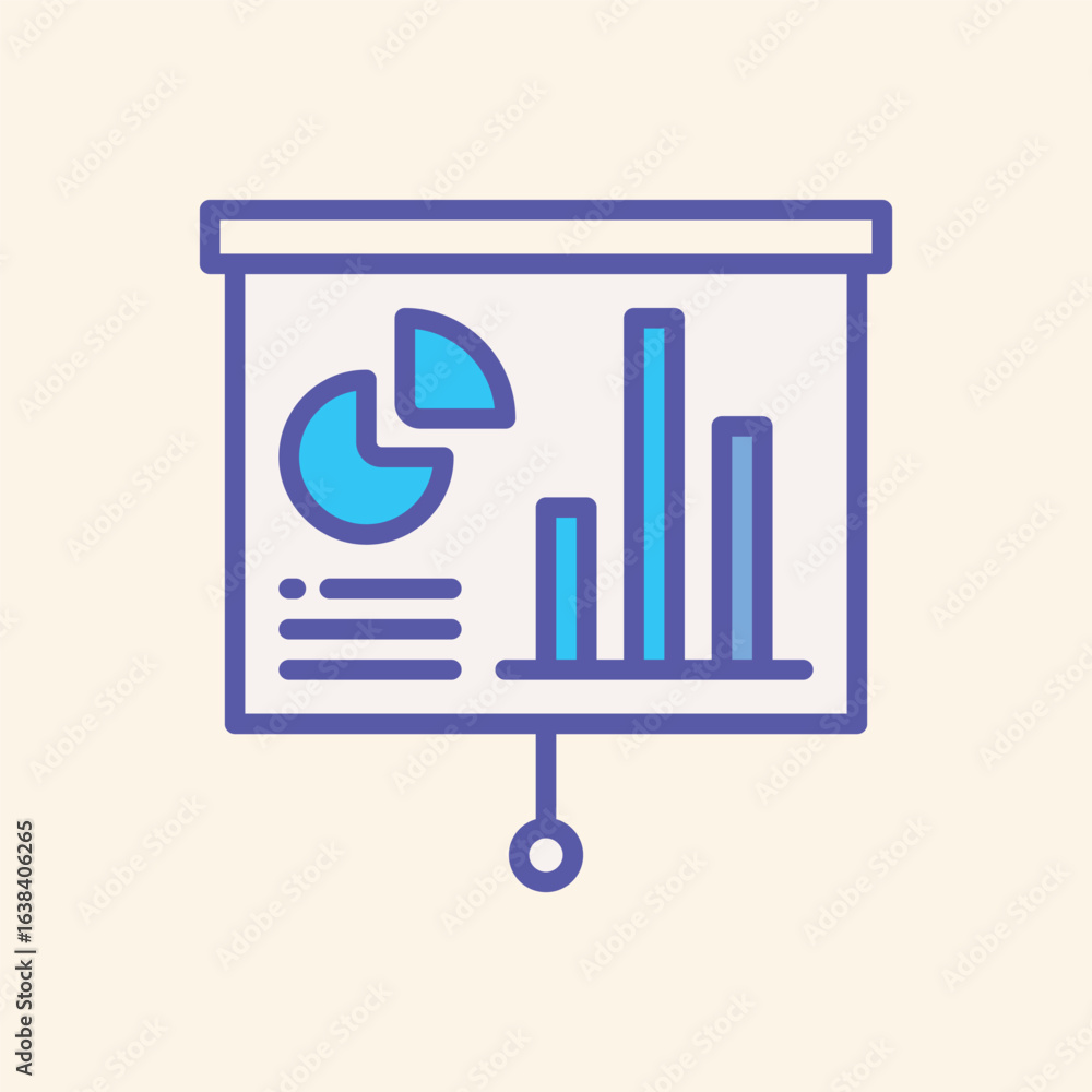 Poster dynamic presentation board showcasing growth charts and data analysis for business success