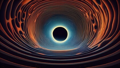 Obraz premium a surrealist 3d infinite abyss black hole shaped