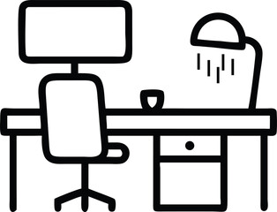 vector illustration of office table