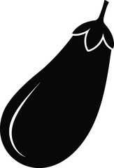 Baked Eggplant Silhouette Vector Art Illustration