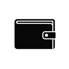 Obraz premium Simple black wallet icon on a white background