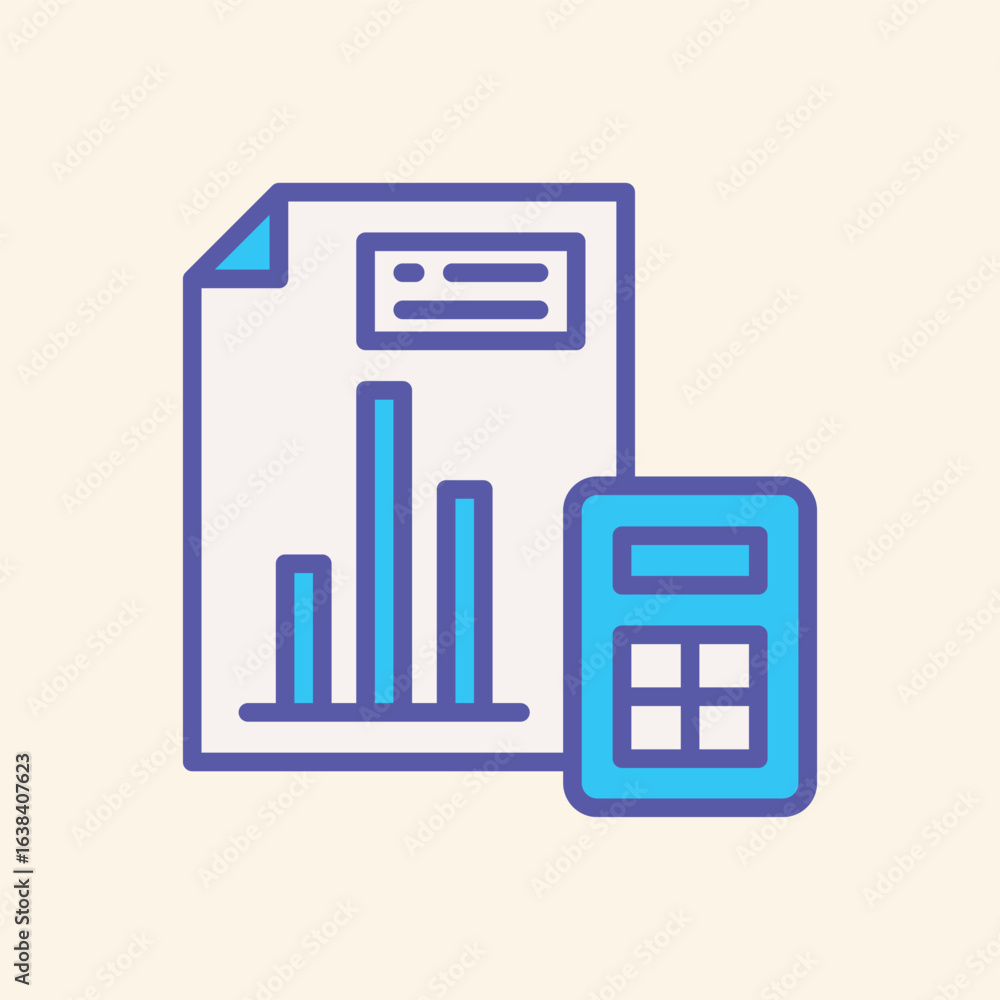 Poster analyze financial reports and calculate business growth with this modern data visualization and calc