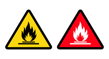 Warning Signs, Fire Hazard, Industrial Area, Graphic Design, Safety Environment, Eye-Catching Viewpoint, Safety Concept