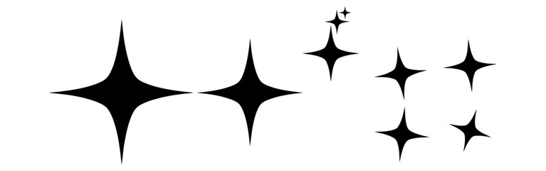 Obraz premium A versatile vector set of sparkle, star, and glitter icons for adding a magic shine, flash, or twinkle effect.