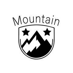 Black Mountain Nature with River Circle Vintage Company Logo Stamp