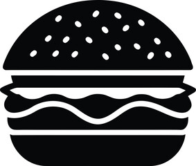 Cheeseburger Silhouette Vector Art Illustration