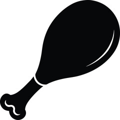 Chicken Leg Silhouette Vector Art Illustration