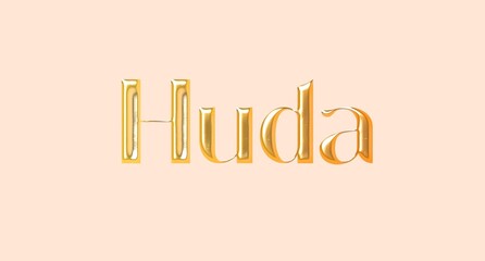 Hida name. Arabic latin Name illustration. Colorful gradient graphic vector typography with removable background. 3D Separate Arabian name.