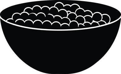 Chickpea Bowl Silhouette Vector Art Illustration