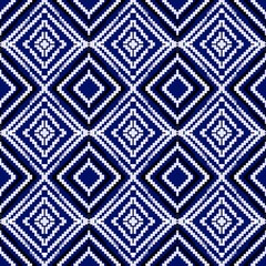 Elegant navy and white diamond pattern for classic textile design and timeless backgrounds
