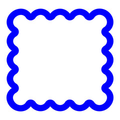 A cute, modern square frame icon with wavy, scalloped edges, in a clean vector style perfect for fun graphic designs, labels, and decorative elements
