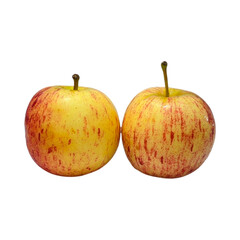 Two Gala Apples Side by Side with Red Streaks fruit pair isolated on a transparent background