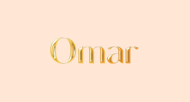 Omar name. Arabic latin Name illustration. Colorful gradient graphic vector typography with removable background. 3D Separate Arabian name.