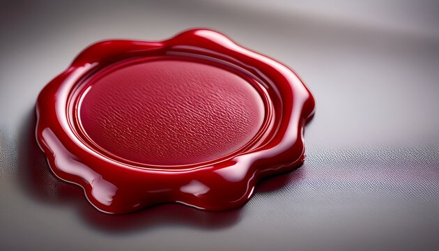 seal a vibrant red wax seal placed on a smooth surface exuding elegance and sophistication