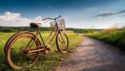 rusty bike on a country path