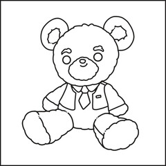 Toy bear illustration lineart