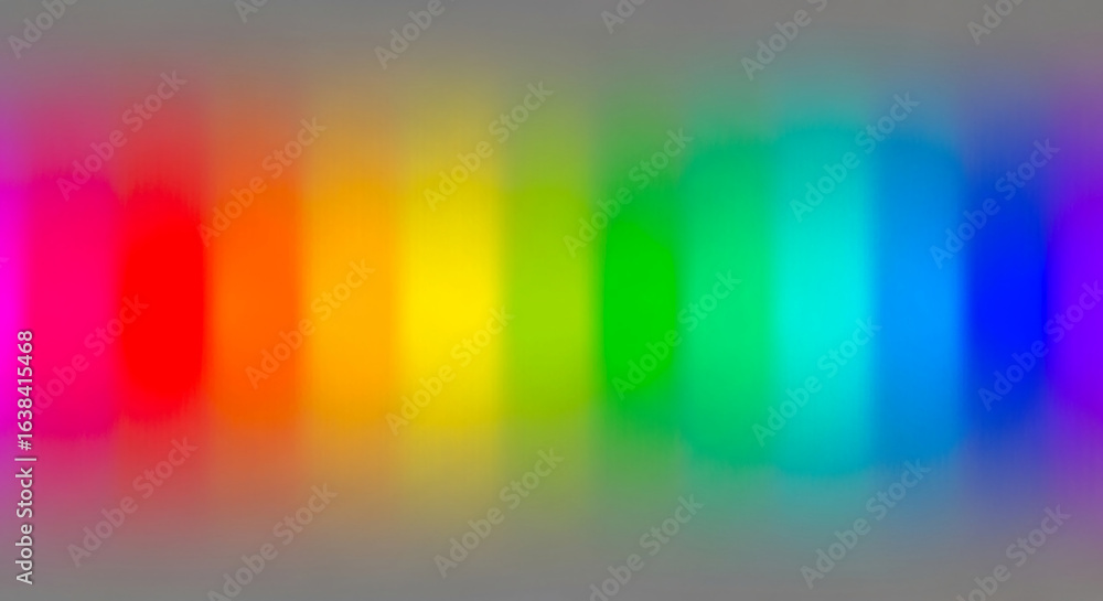 Poster blurred rainbow spectrum, vibrant color bands, smooth gradient transition, showcasing a dynamic and 