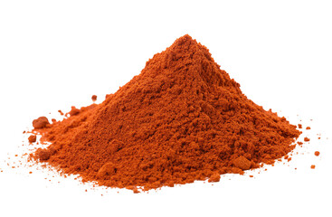Vibrant red paprika spice powder isolated on black for cooking and seasoning ingredient usage