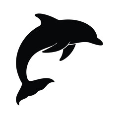 Fototapeta premium Dolphin silhouette black