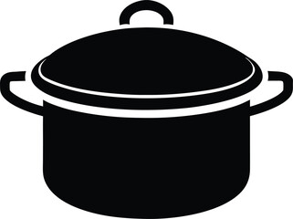 Cooking Pot Silhouette Vector Art Illustration