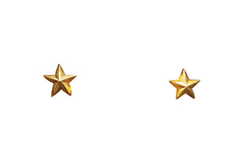 Fototapeta premium Two shiny gold stars isolated on transparent background