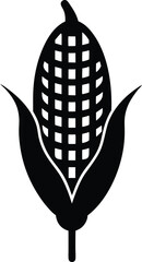 Grilled Corn Silhouette Vector Art Illustration