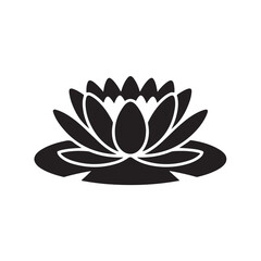 Obraz premium Black water lily icon on white background flower bloom