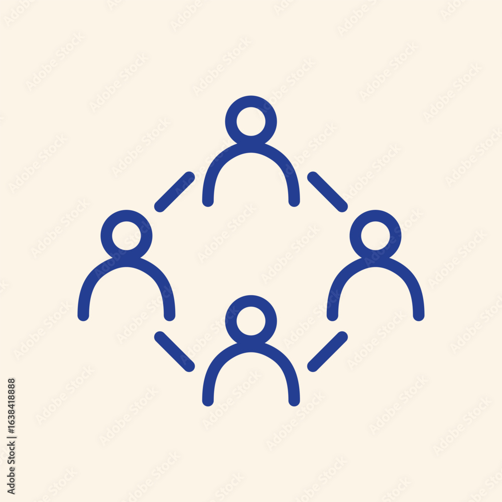 Poster dynamic team collaboration visualized through interconnected abstract figures in a modern network