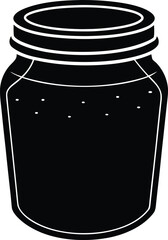 Jam Jar Silhouette Vector Art Illustration