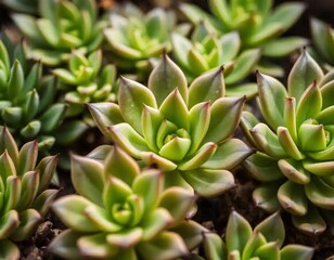 Fototapeta premium Succulents in close-up A vibrant green garden