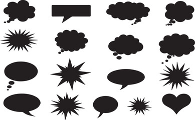 Hand drawn speech bubbles set. Doodled crayon dialog box collection. grunge talk speech bubbles and dialogue emphasis. Charcoal pen line chat ballons. Round scrawl cloud frames. Vector illustration 