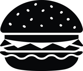 mini burger silhouette vector  no details  minimal.eps