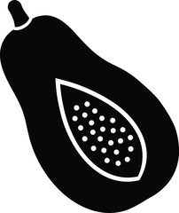 papaya silhouette vector  no details  minimal clea.eps