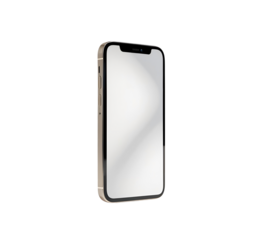Gold Smartphone Mockup. Displays empty screen. Ideal product photography, app showcase, branding, social media, website design.