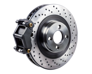 Car brake disc isolated on transparent background