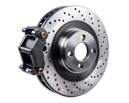 Car brake disc isolated on transparent background