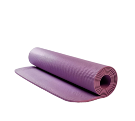 Rolled purple mat texture showcases a clean, soft surface for fitness or yoga marketing, product staging, or website hero images.