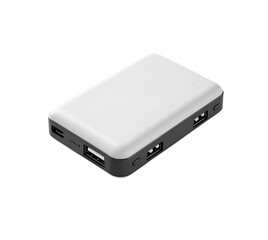 White-gray power bank with cut-out background for product showcase.