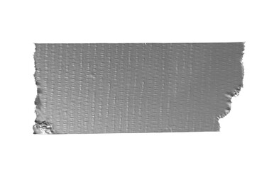 Silver gray duct tape piece isolated on black background. easy to remove, silver grey metallic tape for design and multiply or overlay poster