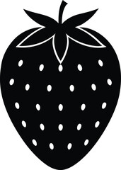 strawberry silhouette vector art illustration