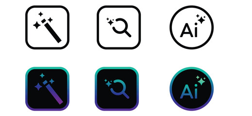 artificial intelligence generate button eps10.