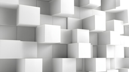 Abstract Modular White Cubes in Staggered Composition