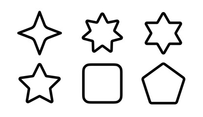 Glossy golden 3D star icons vector set for a web design rating award