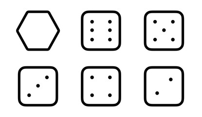 Black and white plastic dice, isolated on a white background, symbolizing power, games, and energy