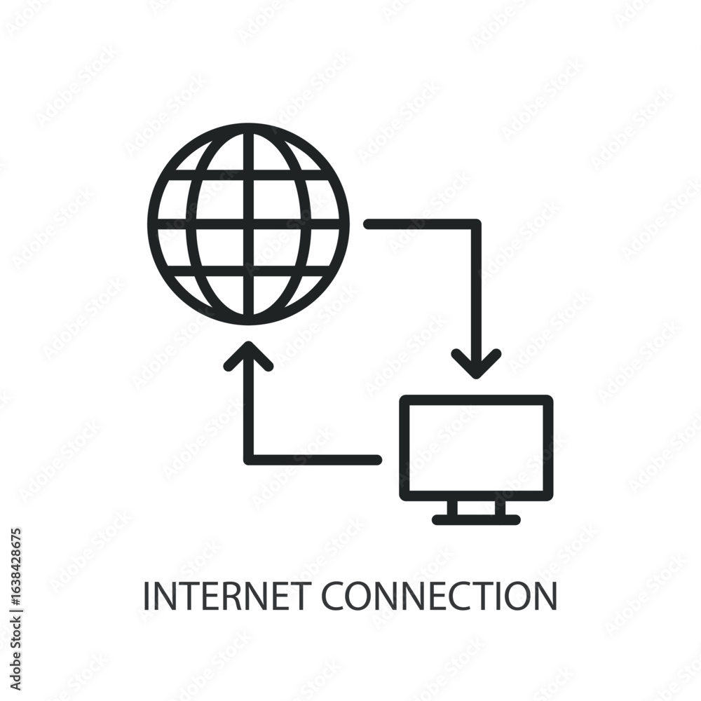 Aufkleber internet connection thin line vector icons.