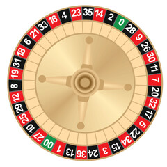Roulette wheel isolated. vector illustration	
