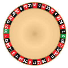 Roulette wheel isolated. vector illustration	
